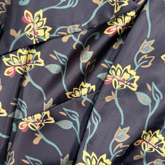 Pink Martini Open Front Blazer Jacket Womens Size Large Black Gold Florals - Picture 2 of 11